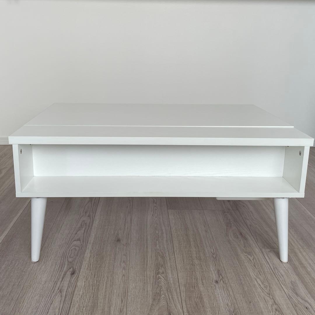 【美品】リフトアップテーブル ホワイト
