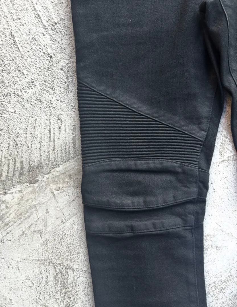 即購入⭕️ BALMAIN バイカーパンツ コーティング ブラック