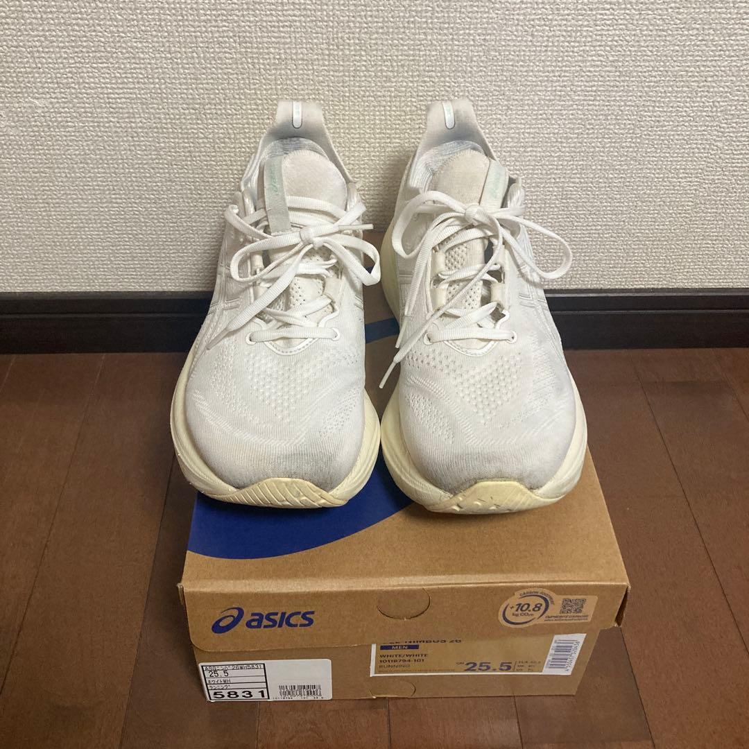 asics ゲルニンバス26 ホワイト 25.5cm