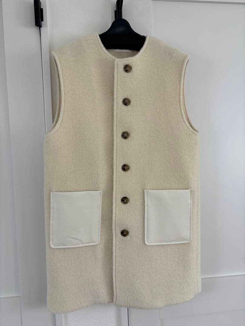 MACPHEE トゥモローランド シープパイル クルーネックジレ