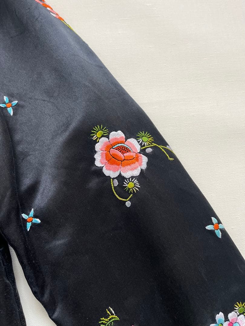 vintage チャイナ　刺繍　シャツ