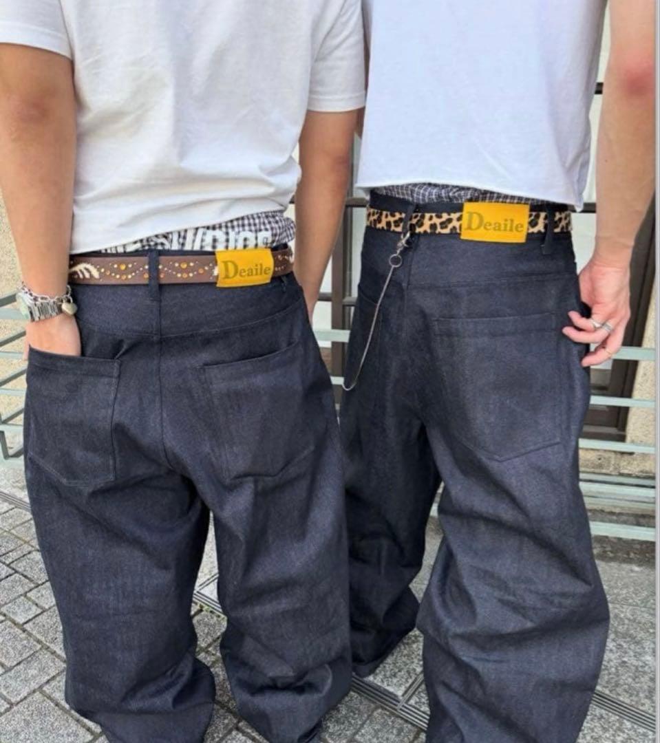 Deaile ダークブルー ワイドパンツ