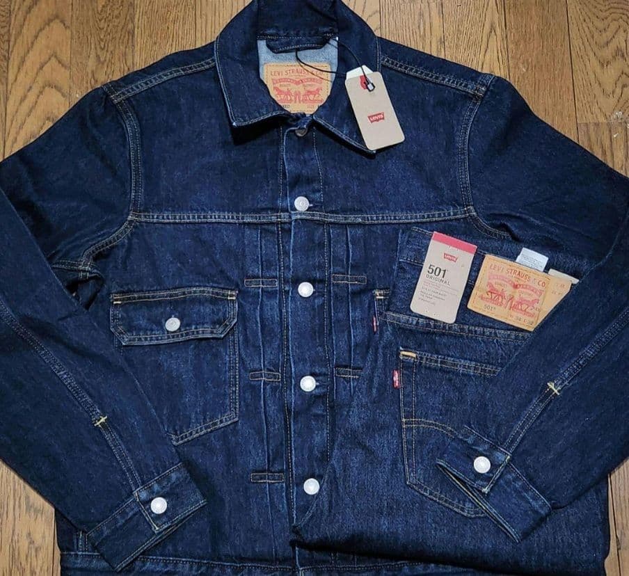 リーバイス 2ND トラッカーJKT L 501 セットアップ 濃紺 W34