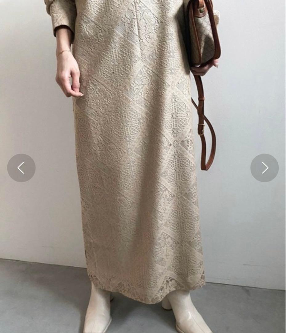 ワンピース ameri GEOMETRIC FLOWER LACE DRESS