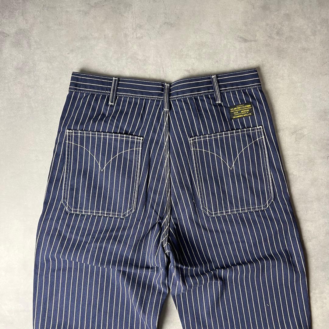 ✅新品　ウォバッシュ　ストライプ　ワークパンツ　ペインター　インディゴ　濃紺　M