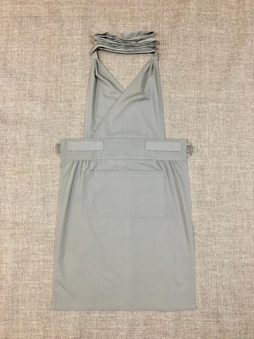 茶道　稽古着エプロン　グレーカーキ
