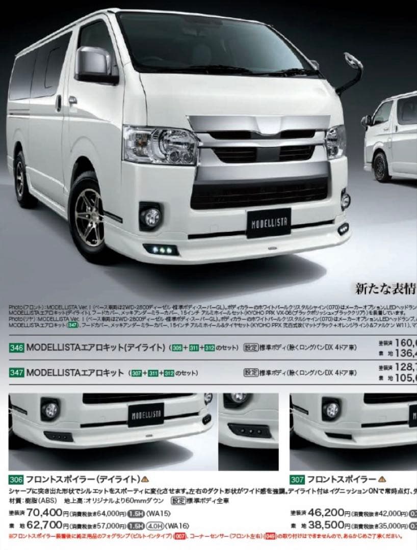 MODELLISTA LEDデイライトキット　ハイエース　モデリスタ