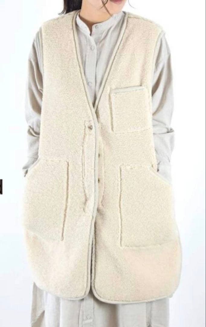 mizuiro ind ミズイロインド boa long vest ボアベスト
