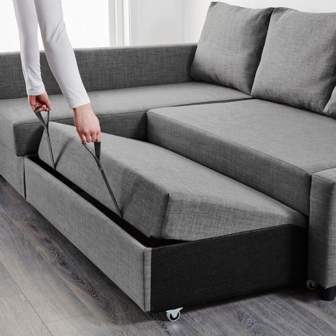 IKEA FRIHETEN コーナーソファベッド ダークグレー