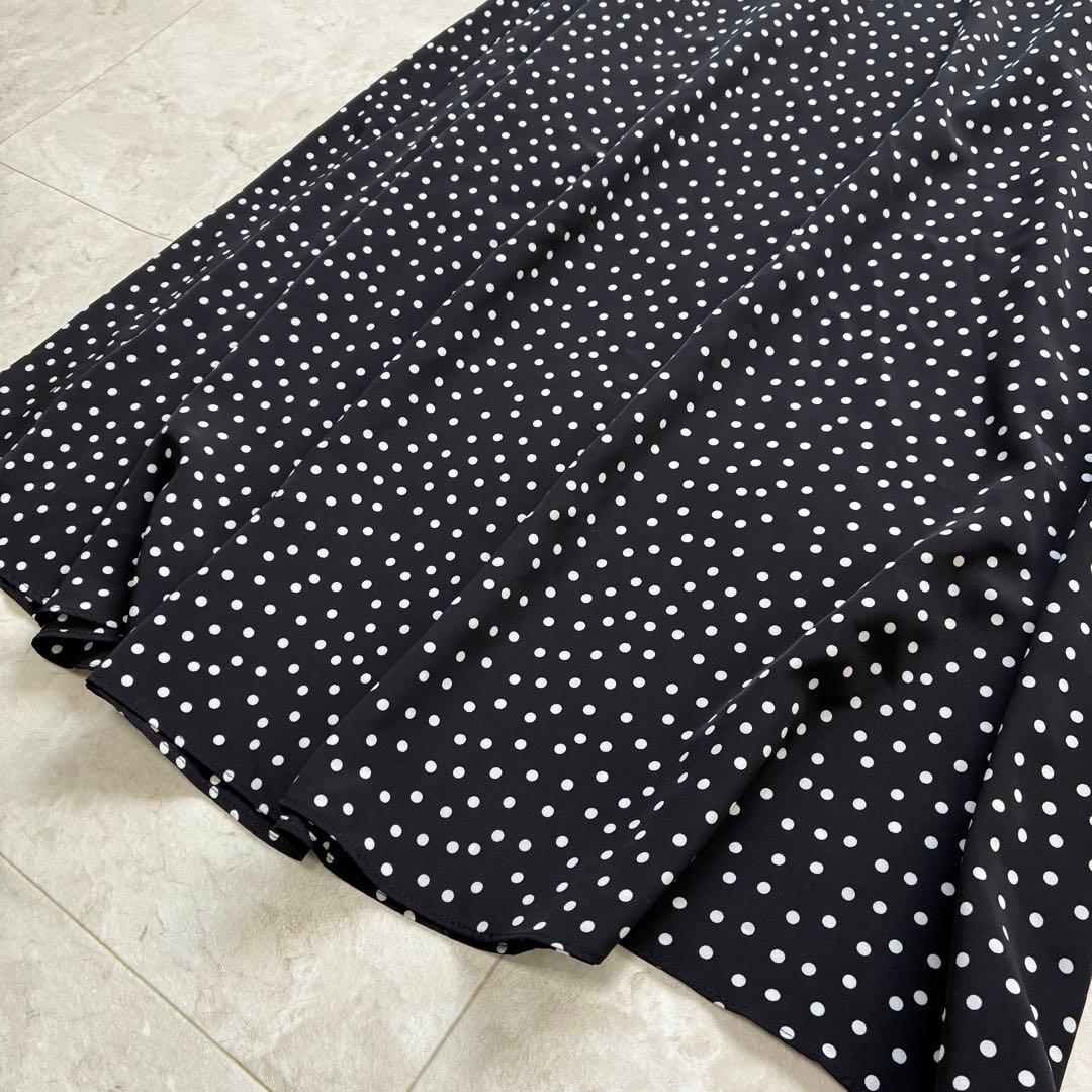 美品✨アルアバイル　ベルト付き　ロングワンピース　ドットサイドフリルワンピース