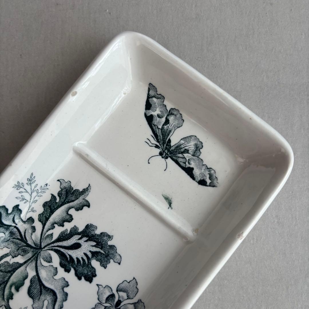 専用❣️希少 フランスアンティーク サンタマン ORCHIDÉES 蝶と蘭 トレイ