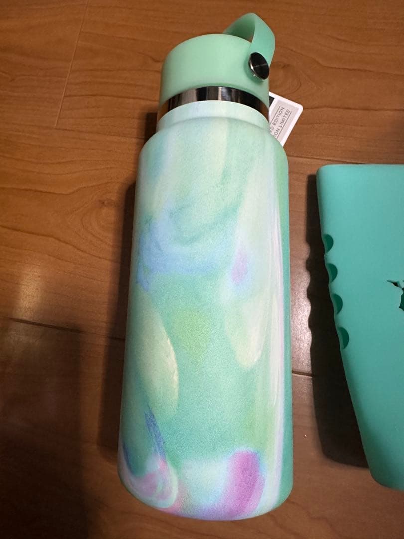 Hydro Flask マーブルブルー タンブラー　グリーン　カバー付き