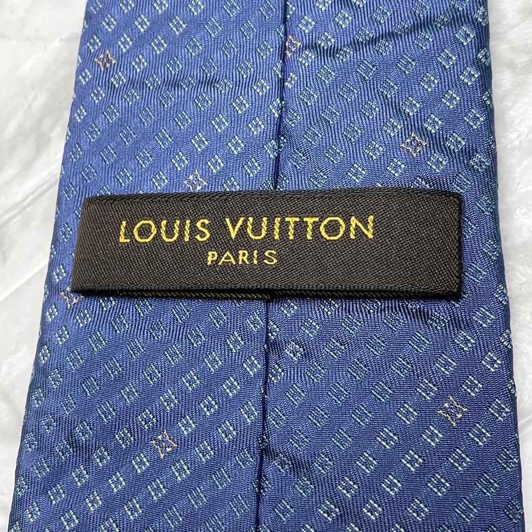 ルイヴィトン　LOUIS VUITTON ネクタイ　ブルー　刺繍　スーツ