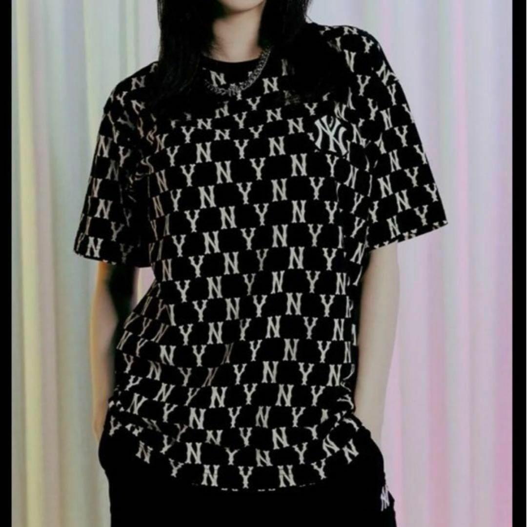 新品⭐韓国限定⭐MLB Korea⭐Mサイズ Tシャツ モノグラム 水色