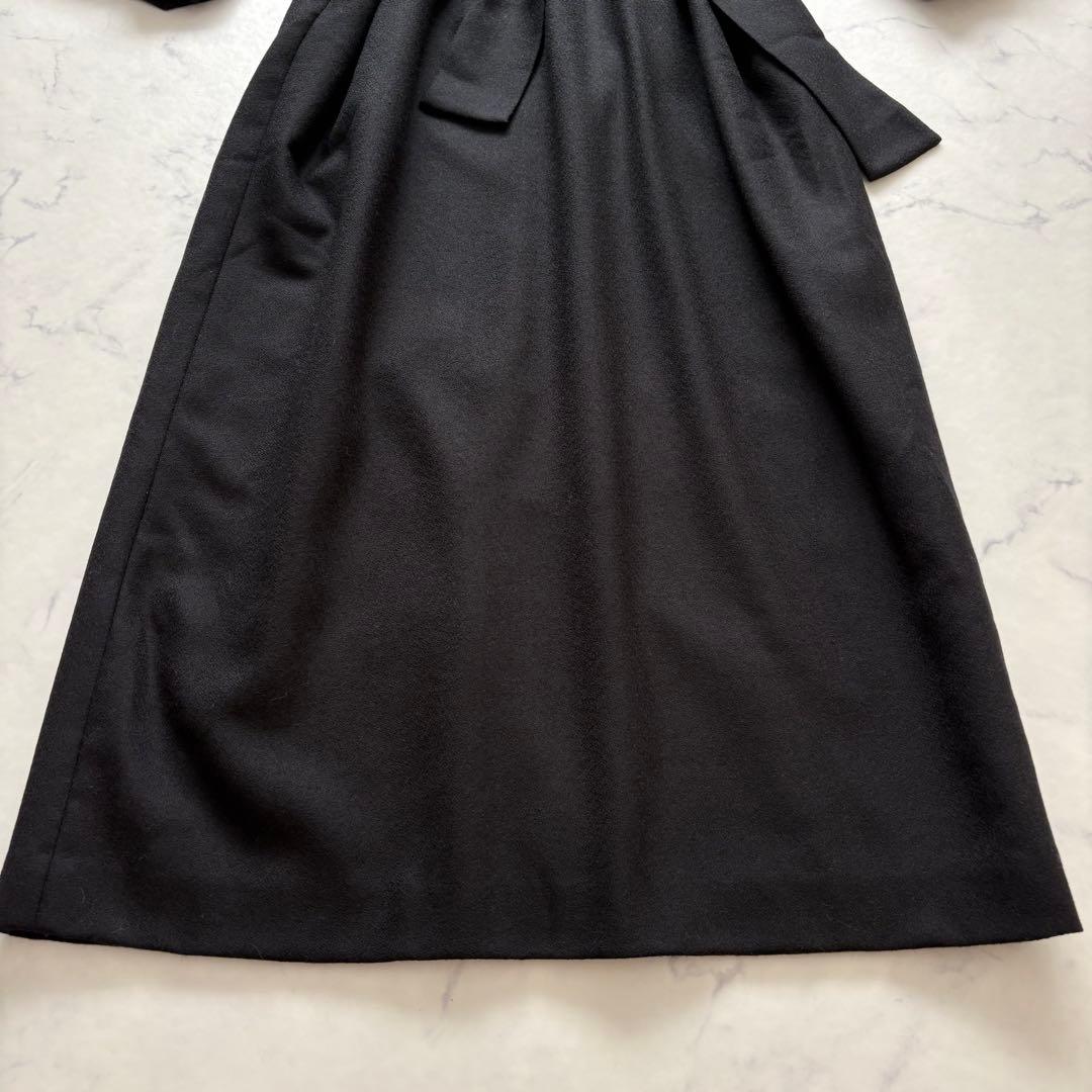 極美品 ADORE アドーア ウールアムンゼンベルト付ワンピース ブラック