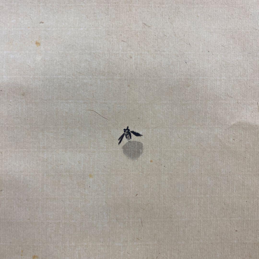 美品 掛け軸 大徳寺 藤田寛道作 蛍画賛「闇夜一燈」共箱 禅語 茶掛け