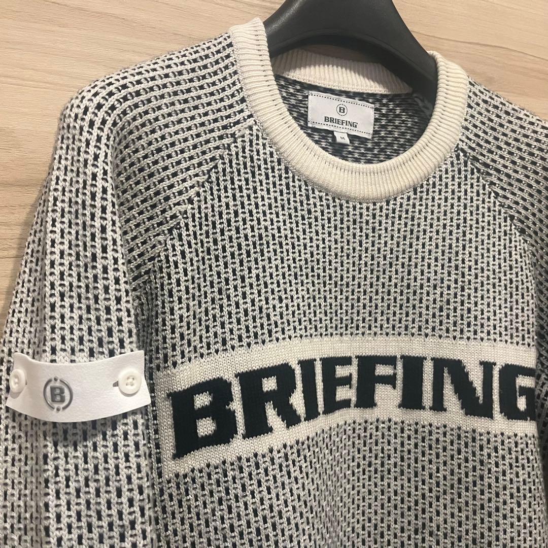 美品★希少完売品 白×黒 BRIEFING メリノウールロゴニットセットアップM