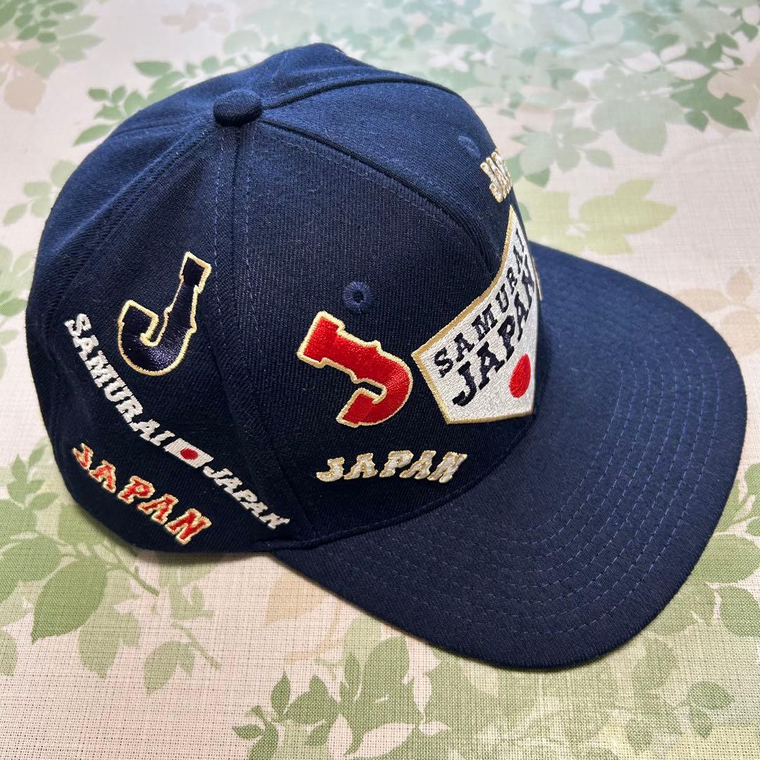 【激レア】侍ジャパン 全面刺繍キャップ/ネイビー サイズフリー《美品》