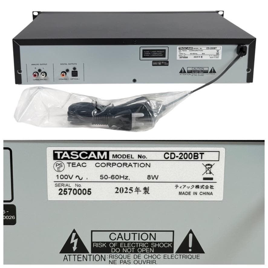未使用保管品 TASCAM CD/Bluetoothプレイヤー CD-200BT