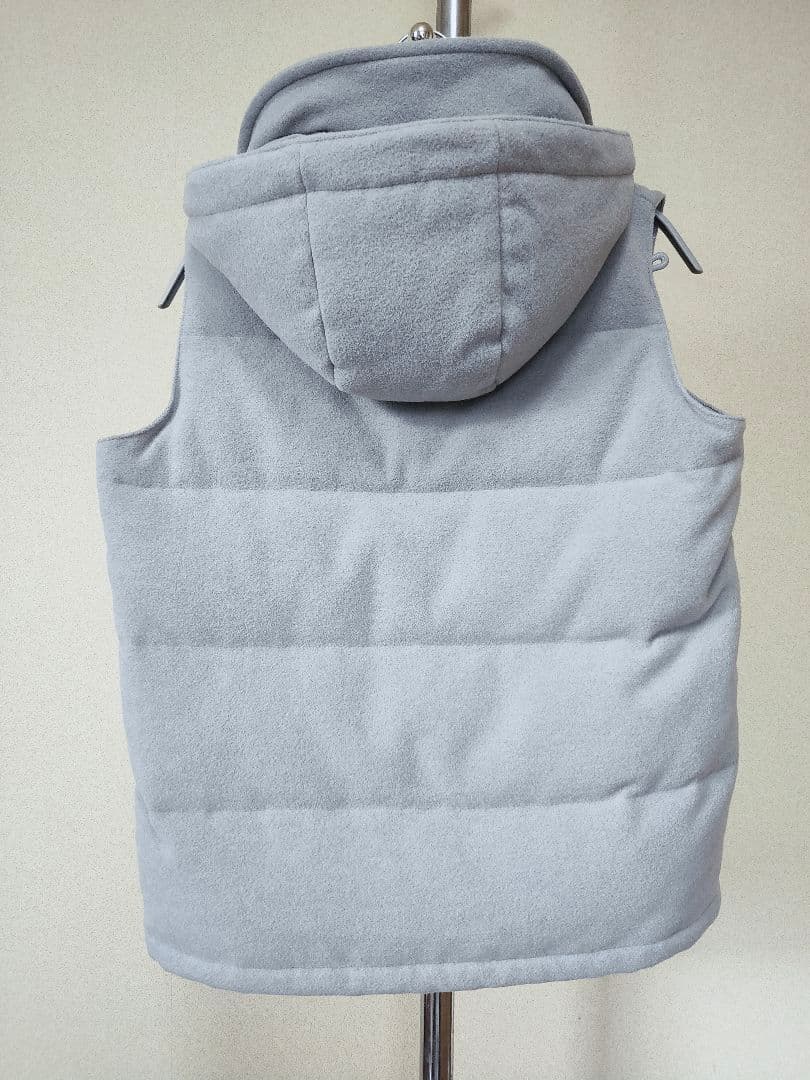 DANTON × BEAMS ダウンベスト 34 グレー レディース 牛革ボタン