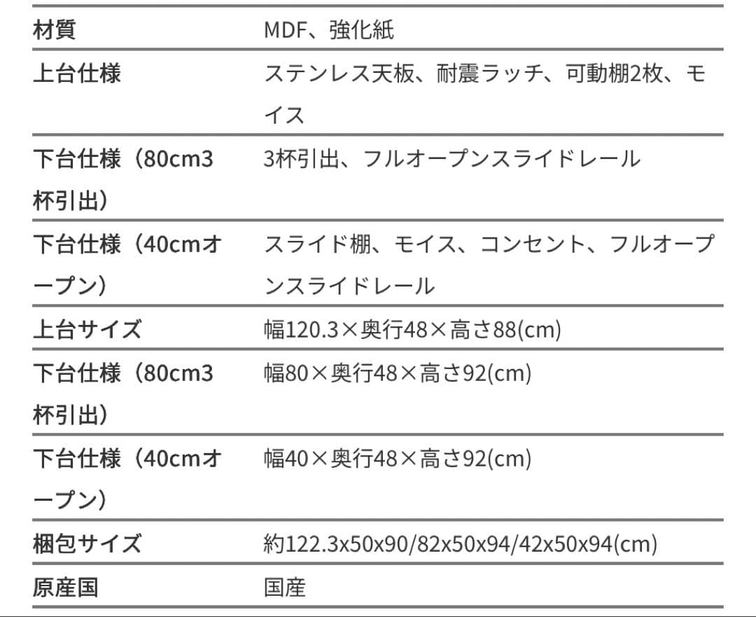 カップボード　食器棚　Forgas ステンレス天板