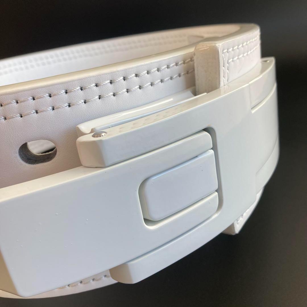 新品 パワーベルト レバーアクション Mサイズ ワンタッチ可変式 オールホワイト