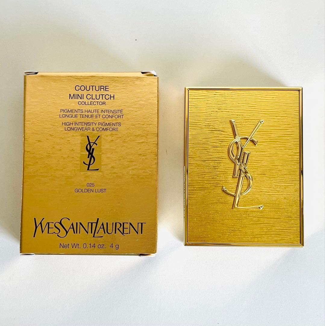 美品★イヴ・サンローランYSL★クチュールミニクラッチ 025ゴールデンラスト