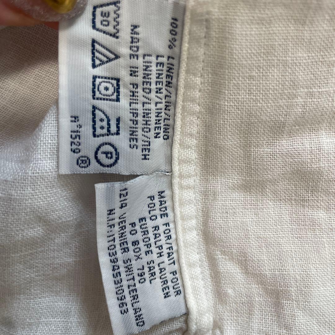 Polo by Ralph Lauren ホワイト リネン100% シャツ