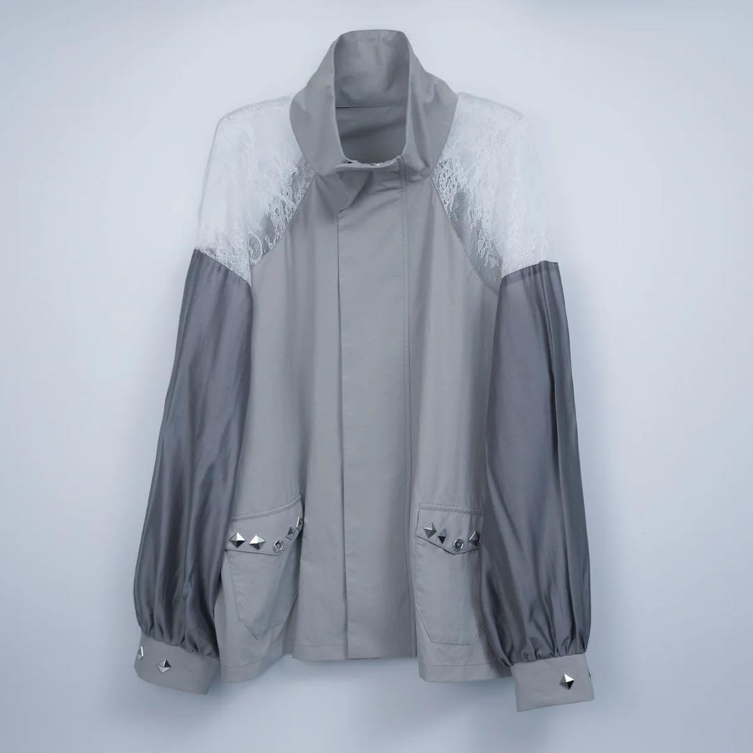 ジャケット・アウター dependoll dd sheer laceblousonlight gray