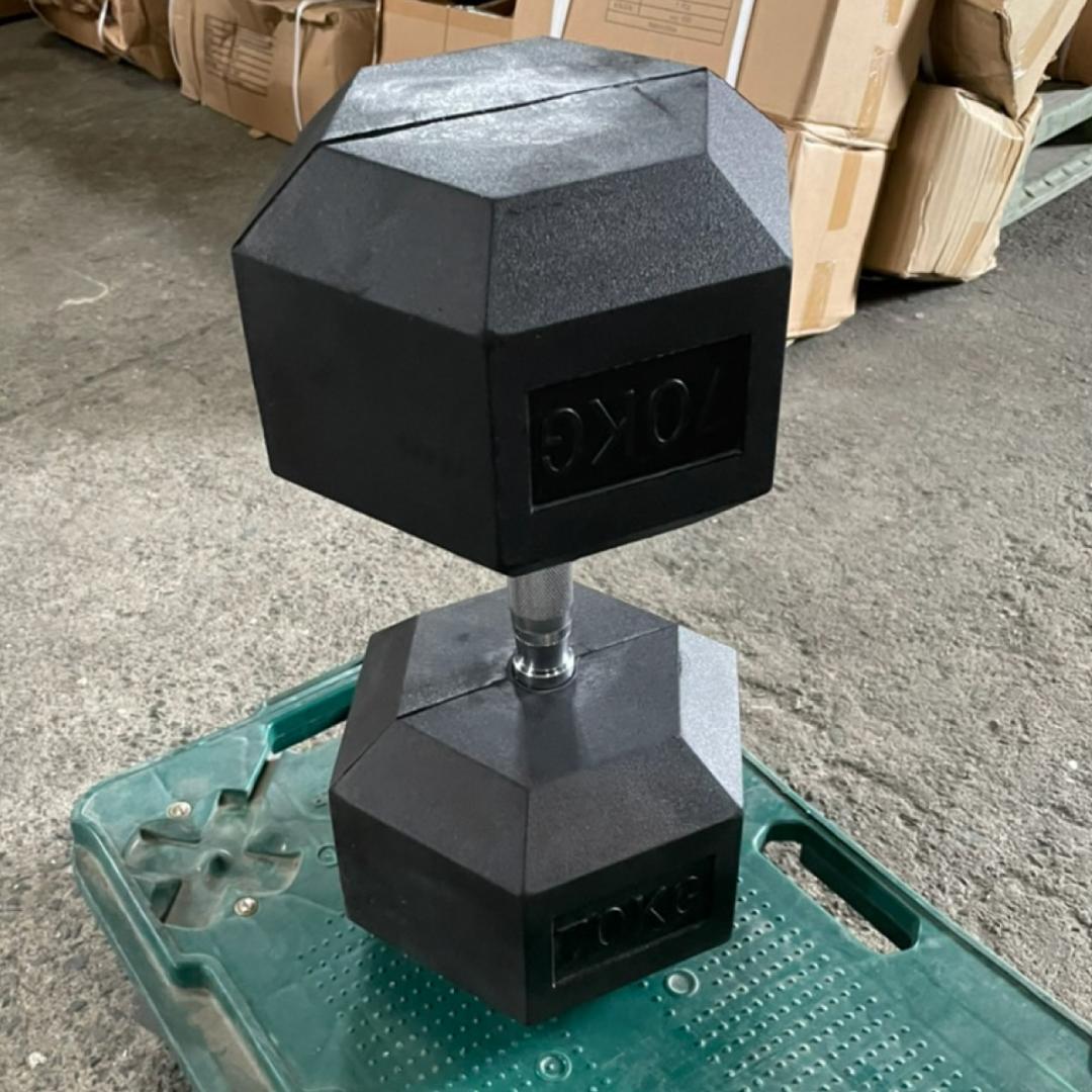 ラバー ヘックス ダンベル 70kg × 2個 セット