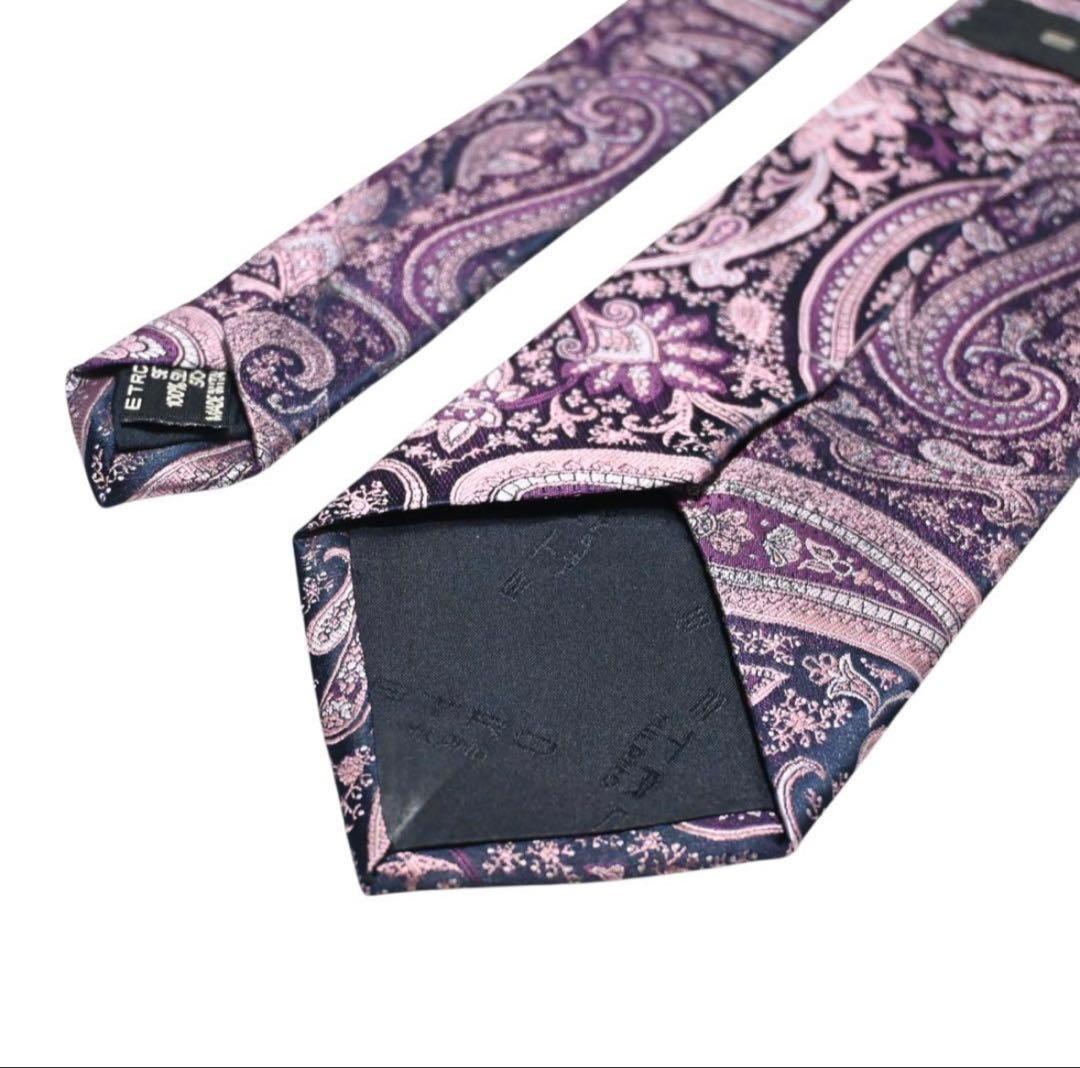 【極美品】 ETRO エトロ 豪華絢爛 ネクタイ ペイズリー パープル