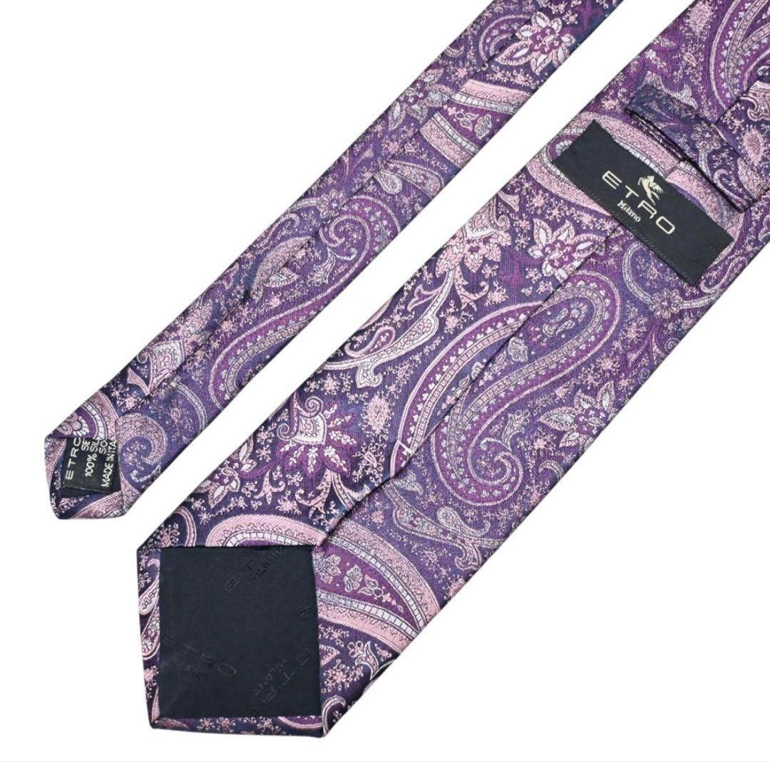 【極美品】 ETRO エトロ 豪華絢爛 ネクタイ ペイズリー パープル