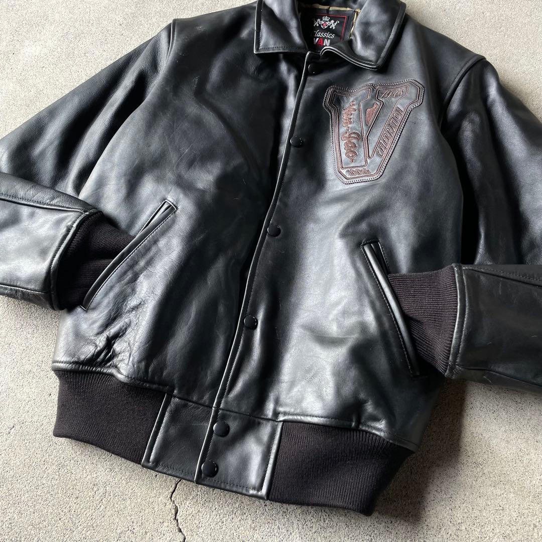 VAN JACKET レザージャケット 馬革 本革 ブラック L