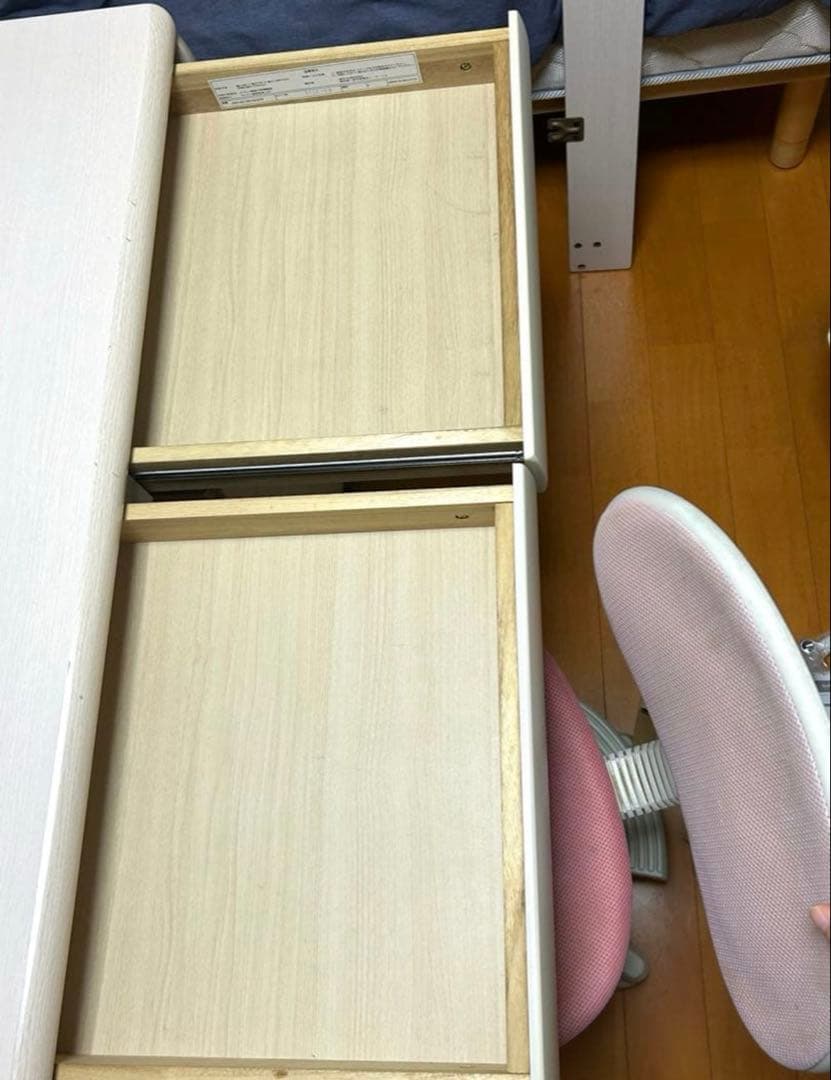 美品★ニトリ 学習机 ホワイト LEDライト付き収納棚② (①③もご確認ください
