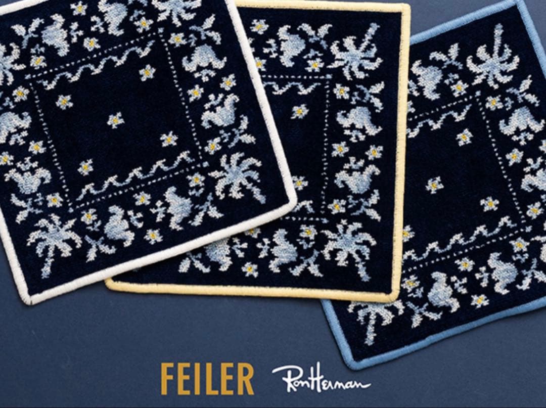 ロンハーマン別注FEILER Bandana Handkerchief 白