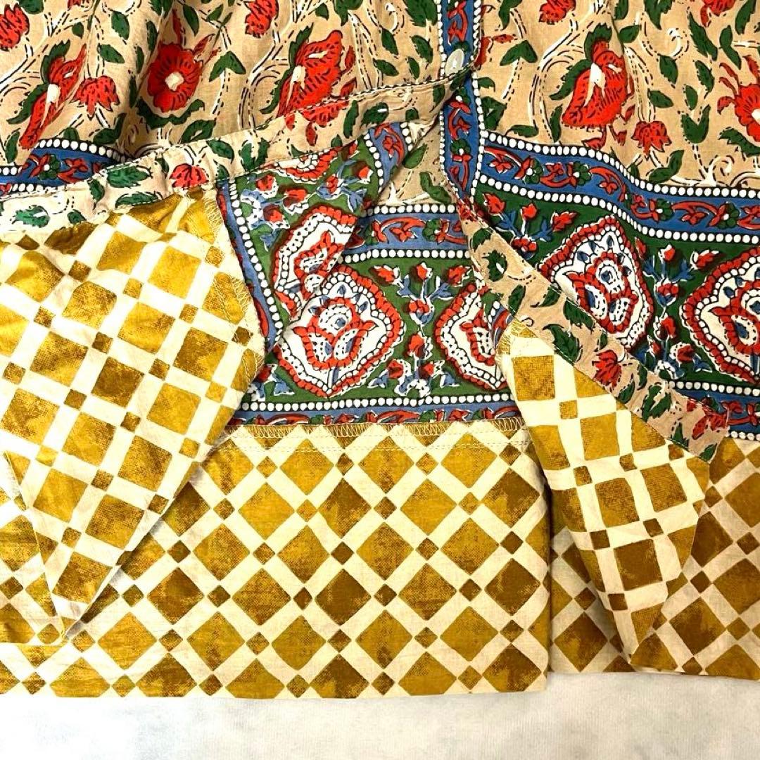 極美品❤️ アズノウアズオオラカ インドコットン 花柄総柄ワンピース ゆったり羽織