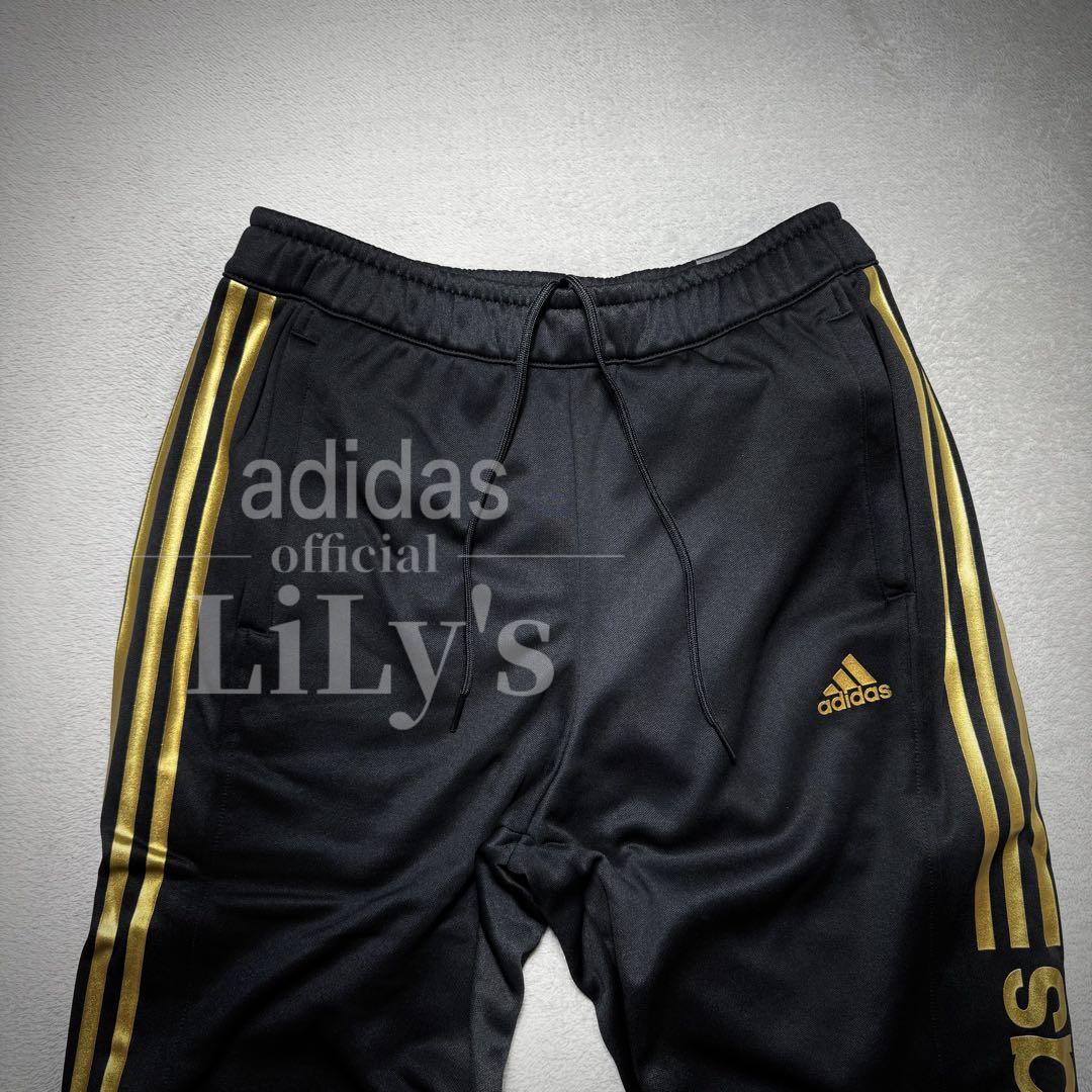 【ＸＬサイズ】新品adidas上下セットアップ　黒金　定価17,600円　裏起毛