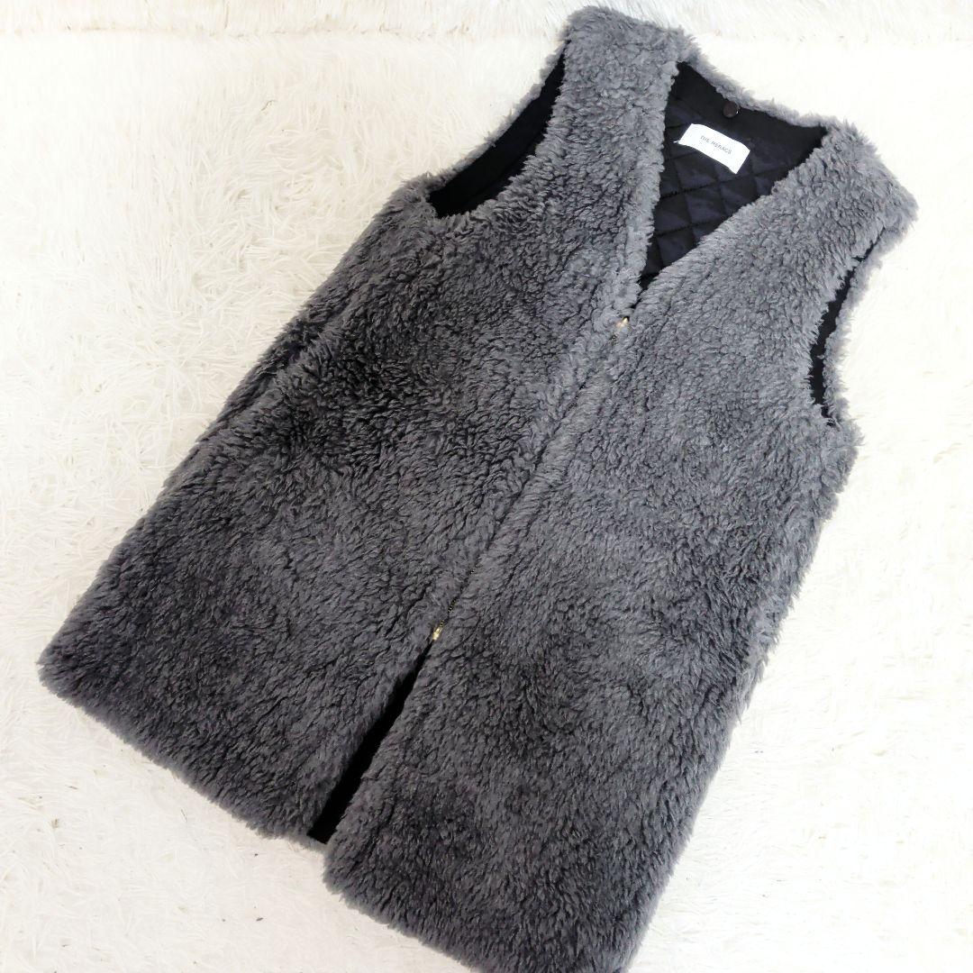 【美品】THE RERACS ザ リラクス ボアベスト　フリース 　グレー