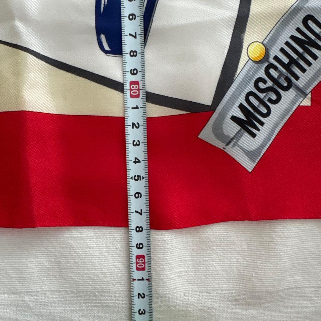 未使用　MOSCHINO シルク　スカーフ　ハイヒール　バッグ　モスキーノ
