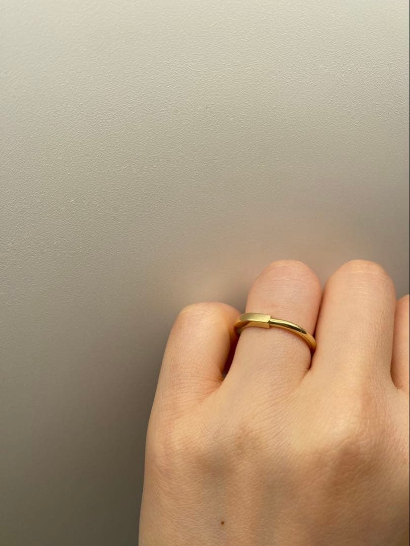 【美品】Tiffany & Co. ロックリング 8号 イエローゴールド