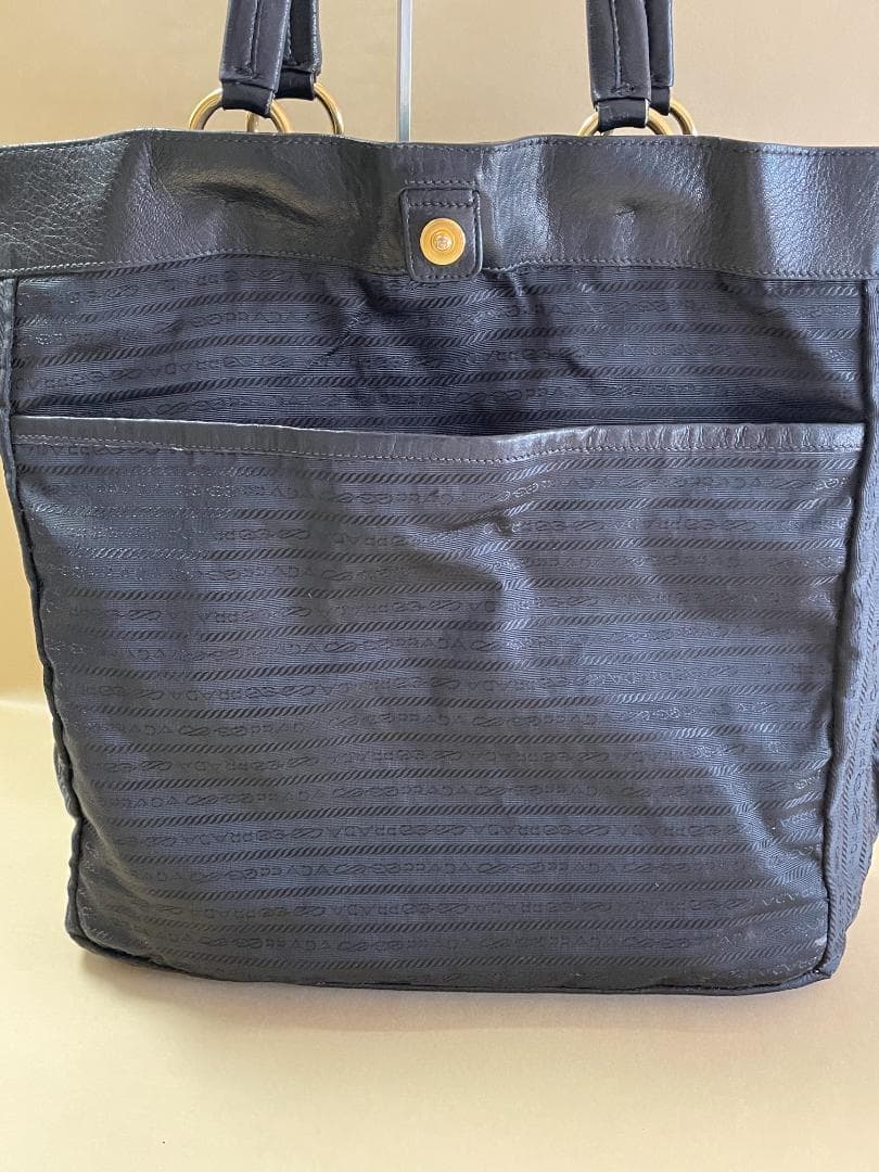 PRADA 黒 ディアレザー（鹿革）トートバッグ