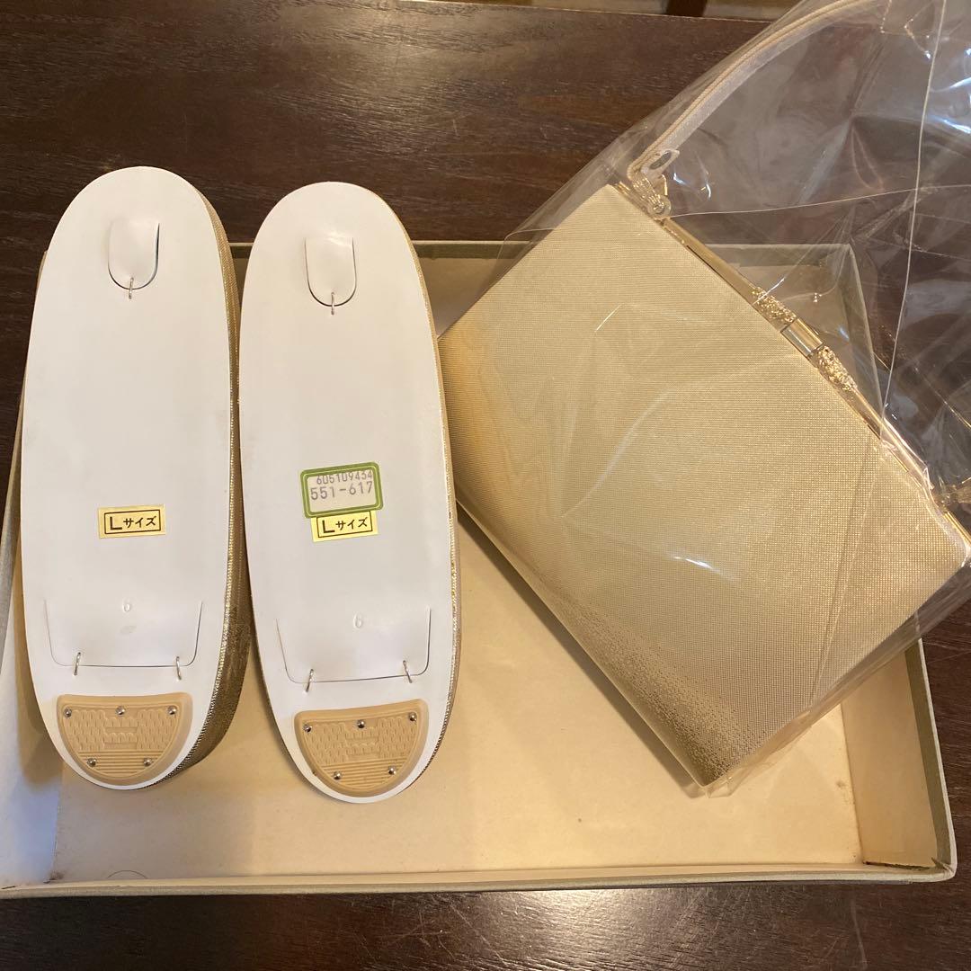 和装用バッグと草履セット Lサイズ ゴールド