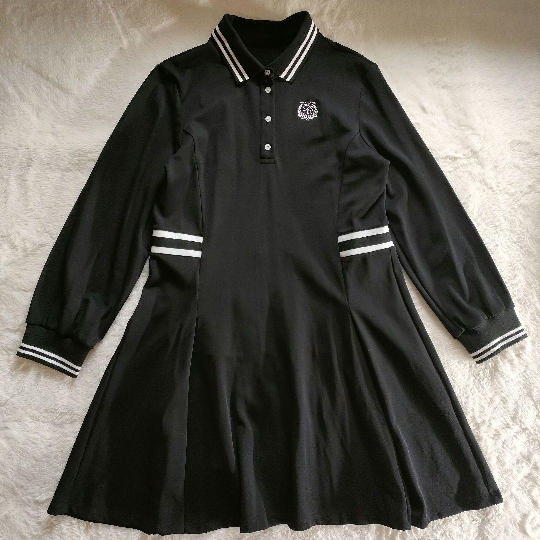 【✨極美品✨】ソルソレイユ◎ラインリブポロワンピース Lサイズ