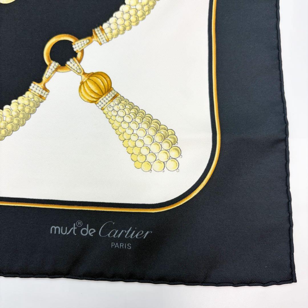 ♡美品♡ カルティエ Cartier スカーフ 宝石柄 大判　ブラック