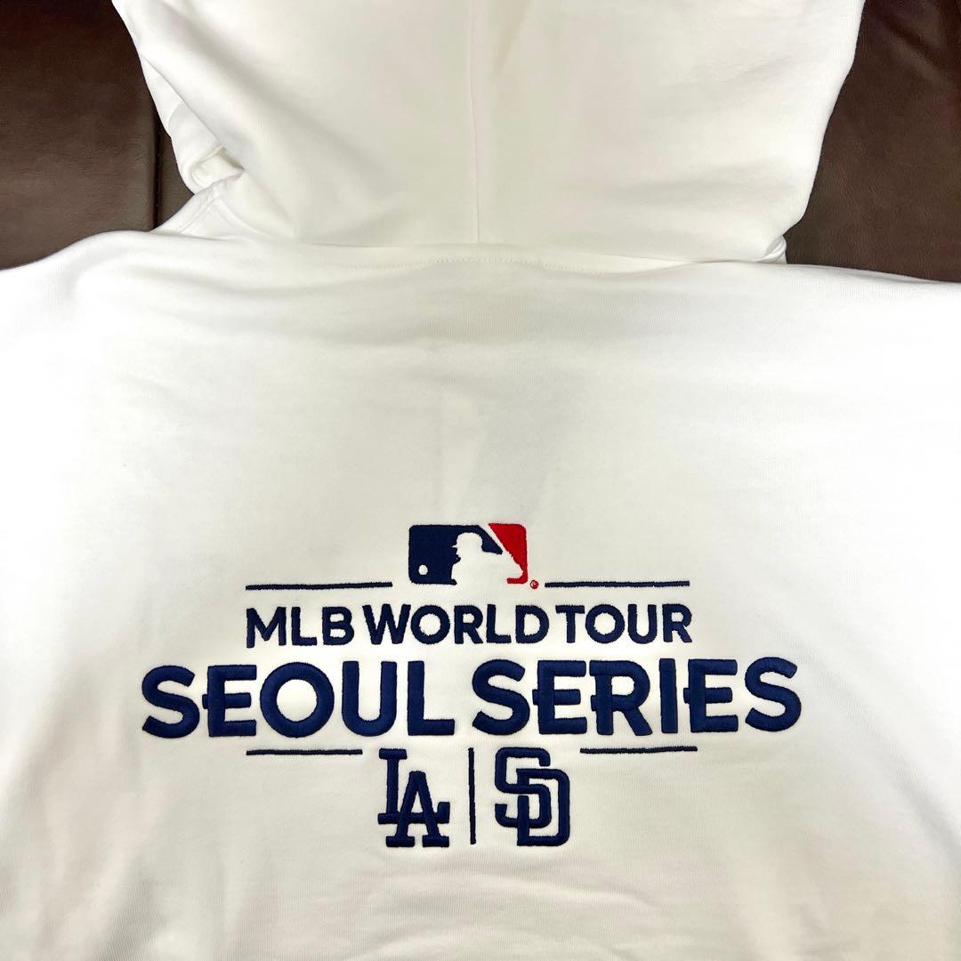 Mサイズ MLB ソウルシリーズ ドジャース パドレス パーカー 白 大谷翔平