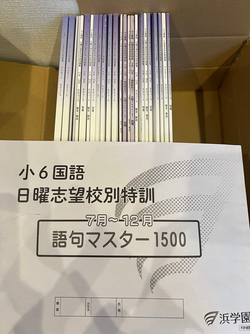 浜学園 小6算国理　日曜志望校別/入試直前特訓 問題集 男女難関/RDコース