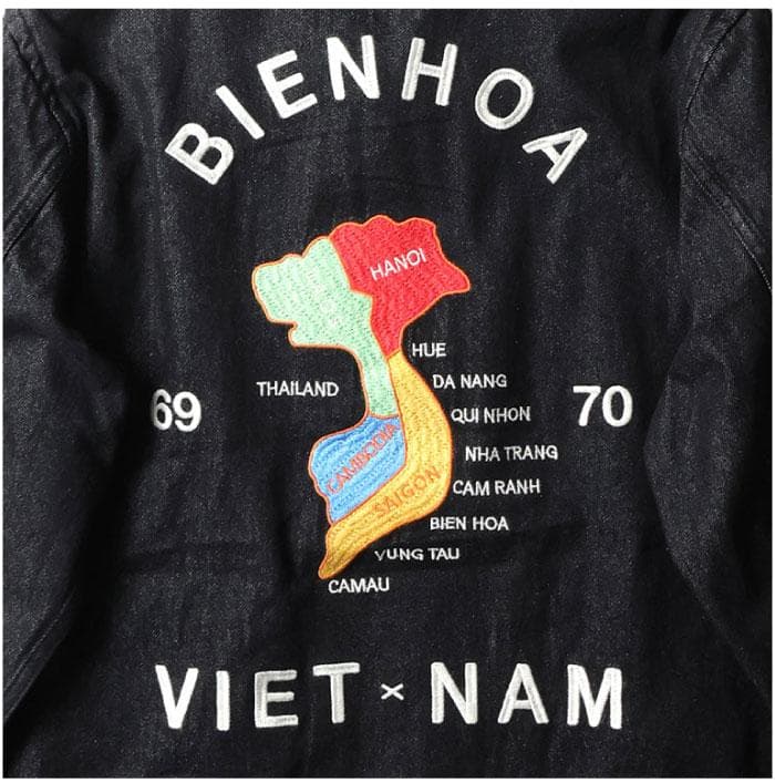 新品＊HOUSTON ヒューストン デニム ジャケット ベトジャン XL MAP