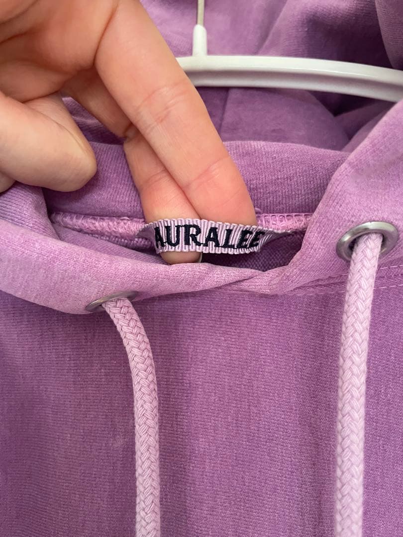 美品　AURALEE パープル フード付きパーカー　オーラリー