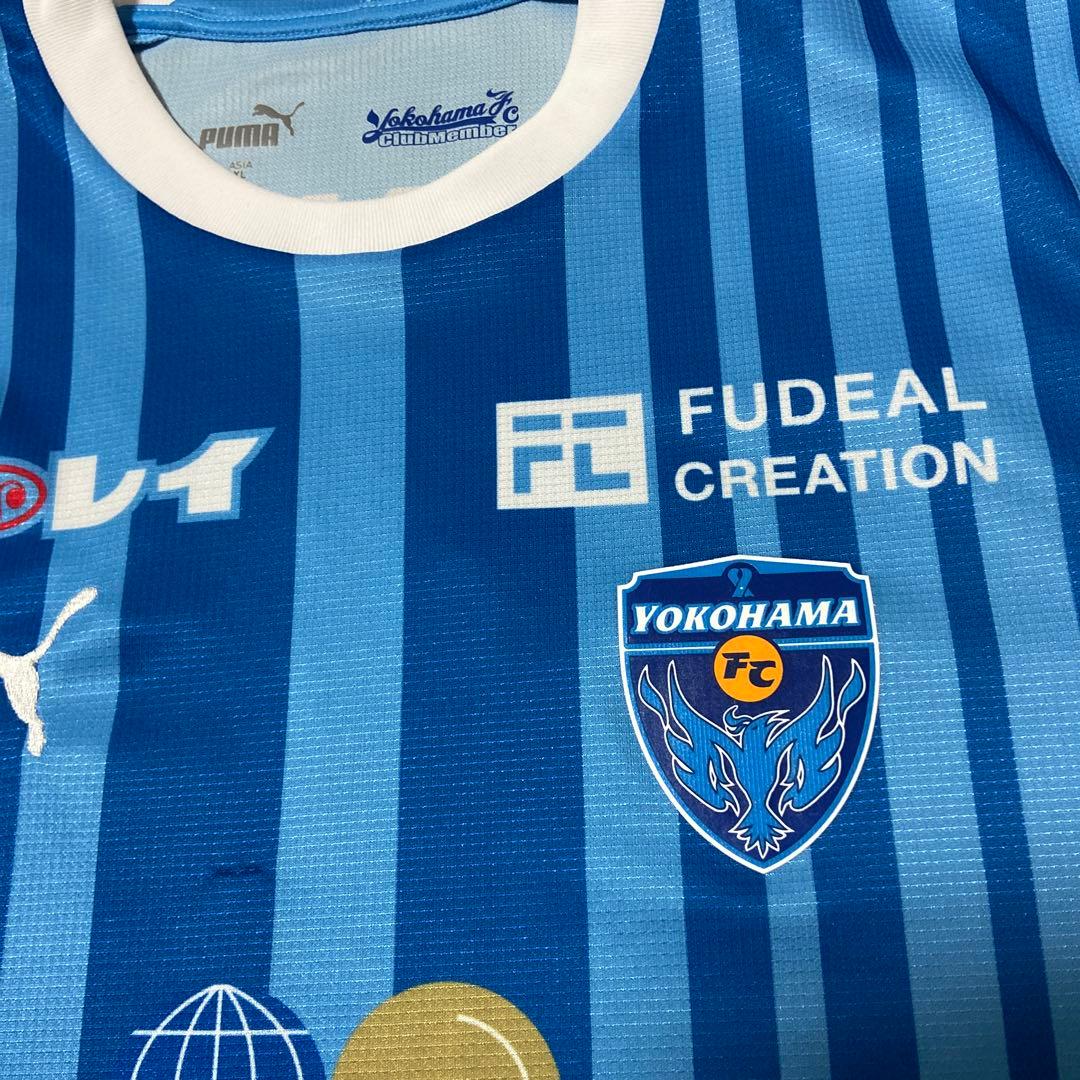 プーマ　横浜FC ユニ77番　井上シオン選手　XL 直筆サイン入　古着