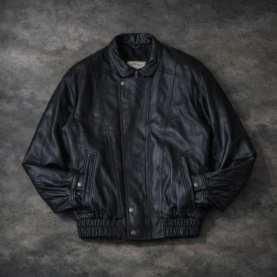 【羊革】90s vintage leather jacket g1a2 短丈